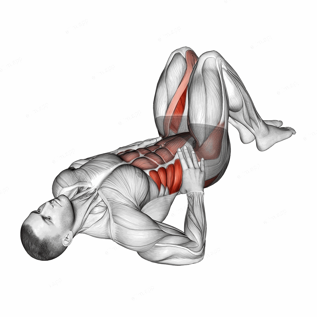 Lying Side to Side Knee exercise targeting Hips and Adductor Brevis