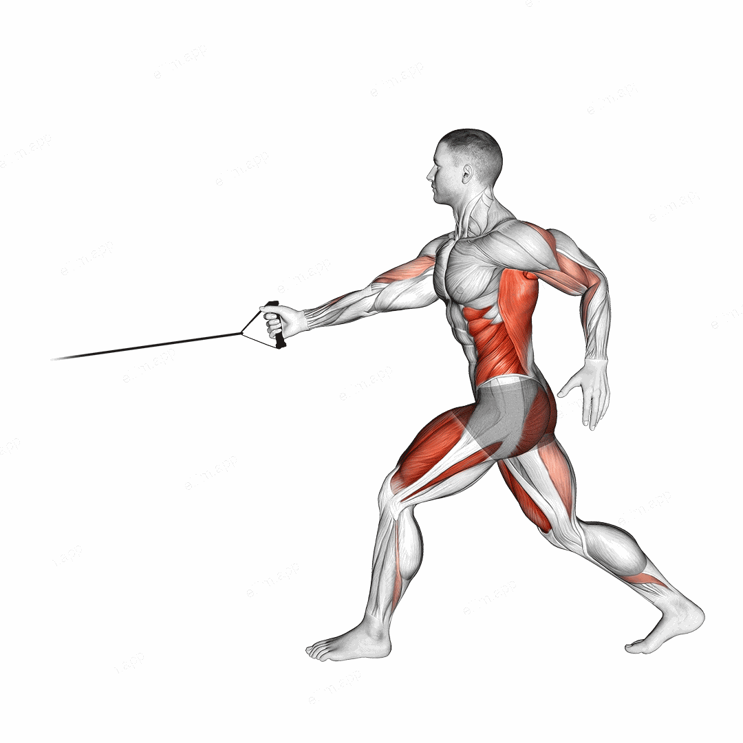 Band Split Jump with Single Arm Row exercise targeting Back and Hips