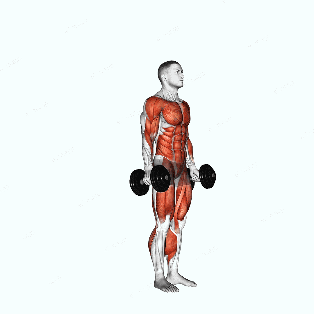 Dumbbell burpee exercise targeting Cardio