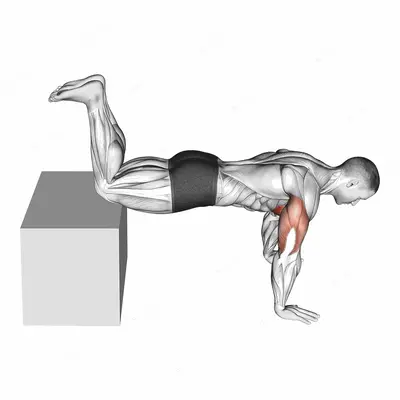 Decline Kneeling Push Up on Box exercise targeting Chest