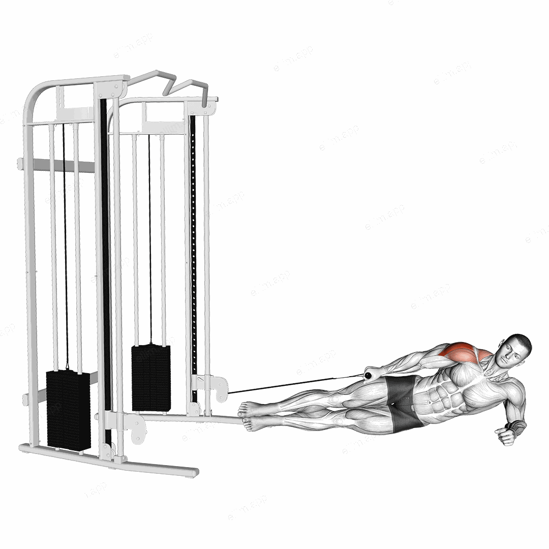 Cable Side Lying Lateral Raise exercise targeting Shoulders