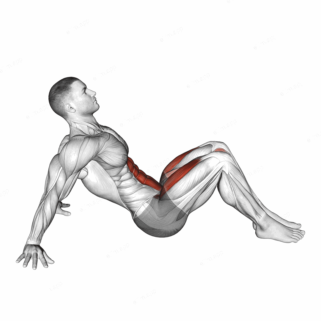 Boat Stretch exercise targeting Waist and Iliopsoas