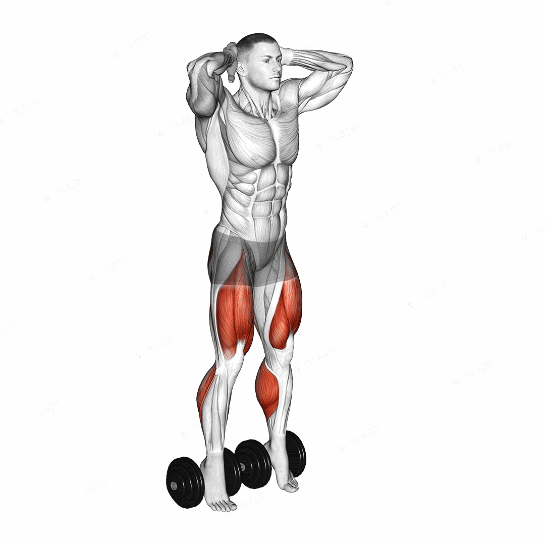 Bodyweight Elevanted Heel Squat exercise targeting Calves and Hips
