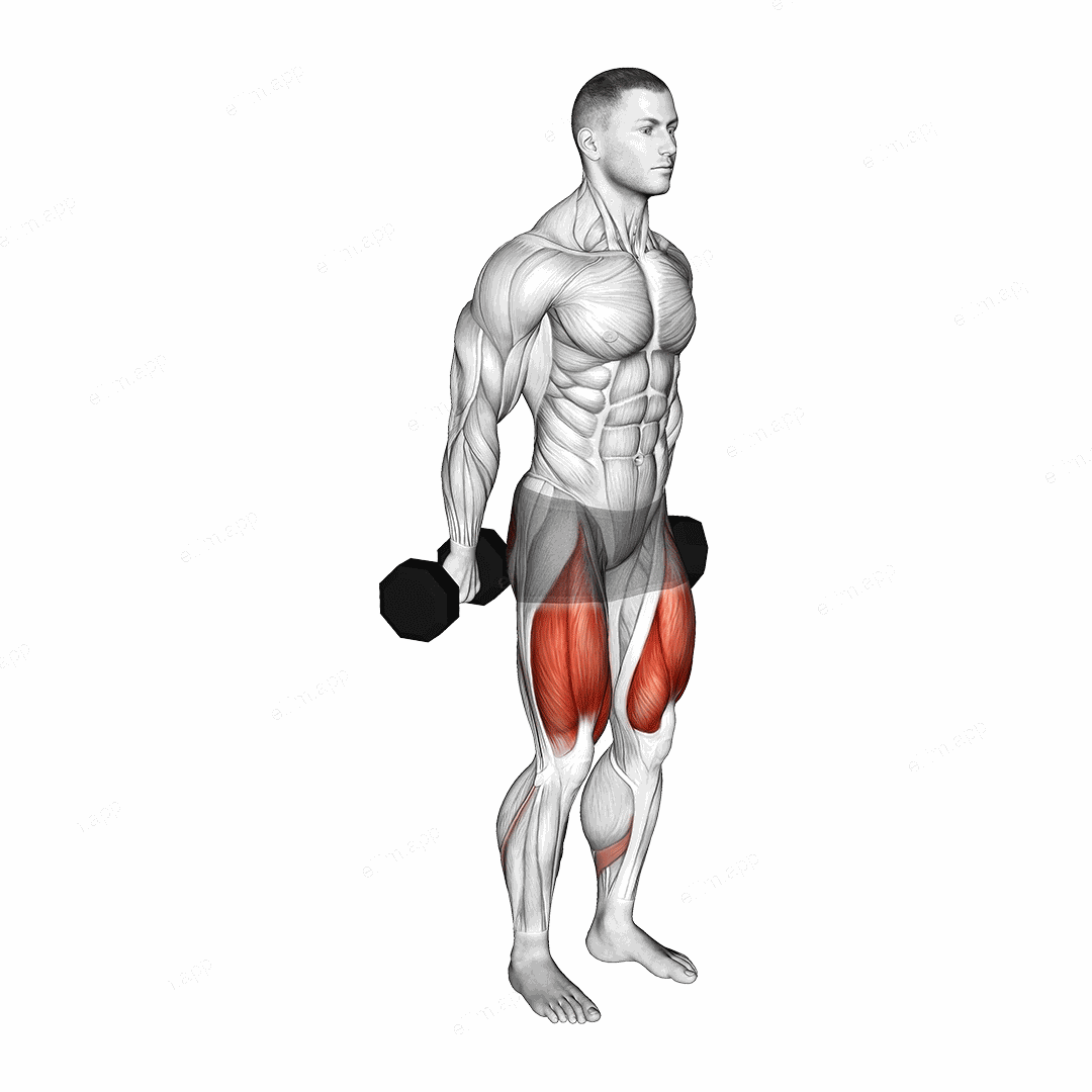 Dumbbell Hack Squat exercise targeting Hips