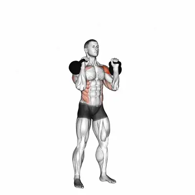 Kettlebell Seesaw Press exercise targeting Shoulders and Deltoid Anterior