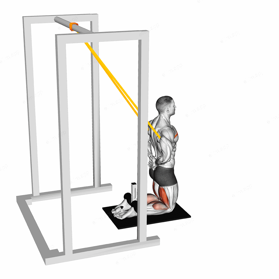 Band Assisted Floor Glute Ham Raise exercise targeting Thighs