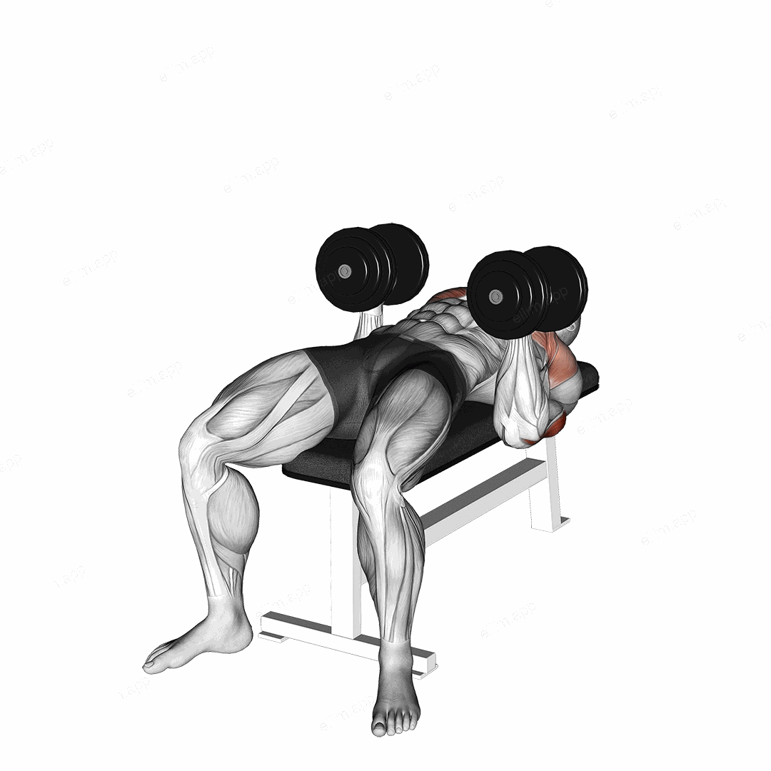 Dumbbell Twisting Bench Press exercise targeting Upper Arms