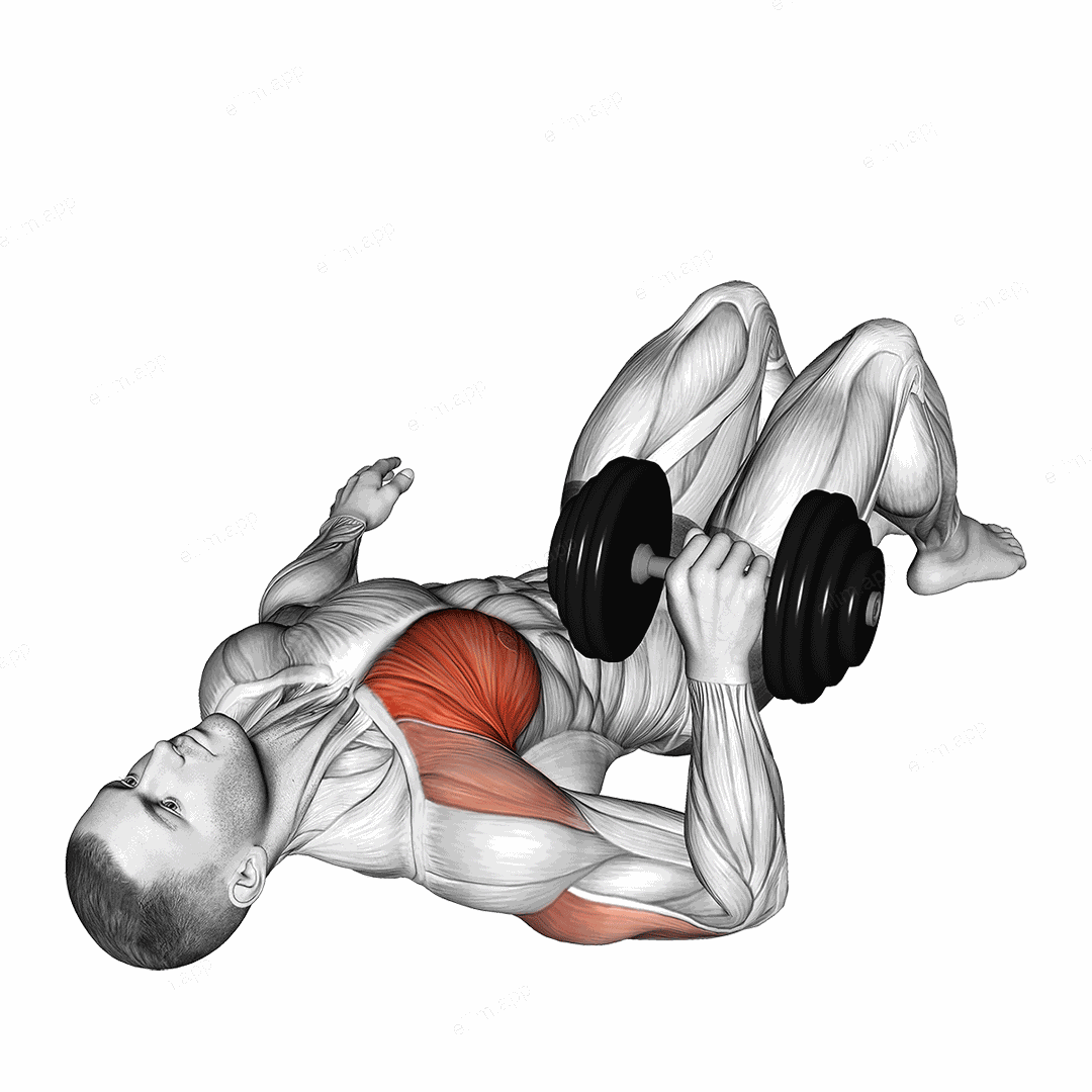 Dumbbell Single Arm Floor Press exercise targeting Chest and Pectoralis Major Sternal Head