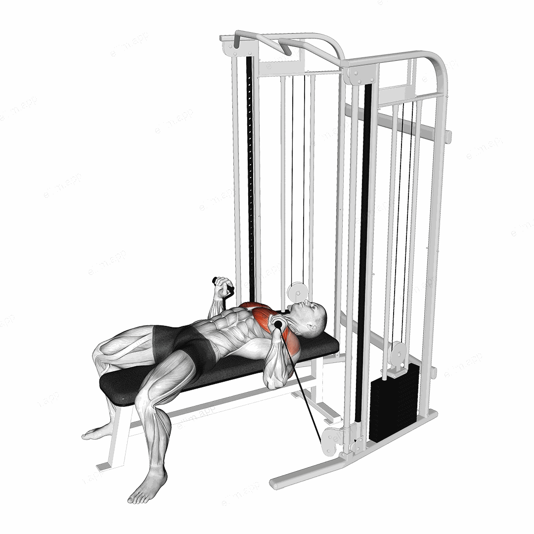 Cable Bench Press exercise targeting Chest and Pectoralis Major Clavicular Head
