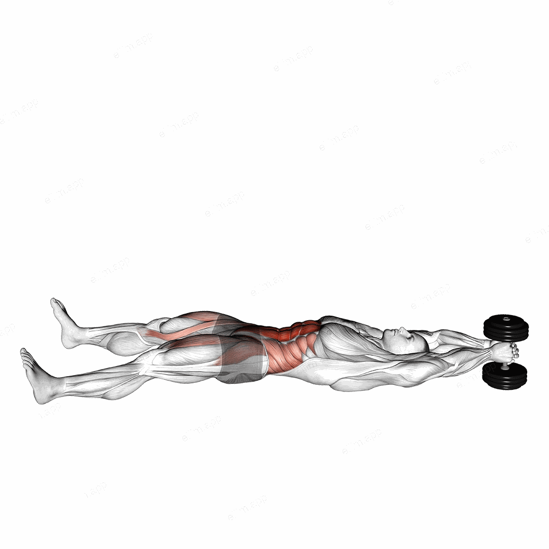 Dumbbell V up exercise targeting Waist