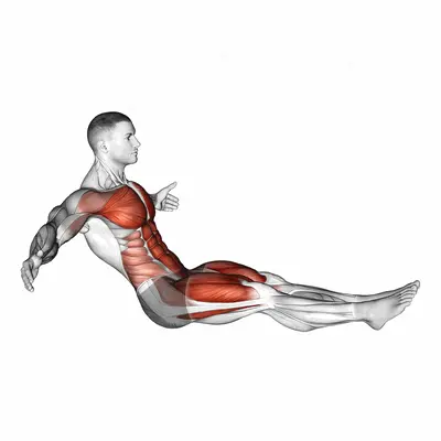 Crunchy Frog on Floor exercise targeting Iliopsoas and Pectoralis Major Clavicular Head