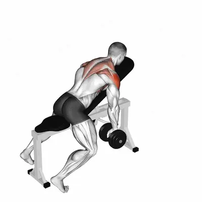 Dumbbell Incline Y-Raise exercise targeting Shoulders and Infraspinatus