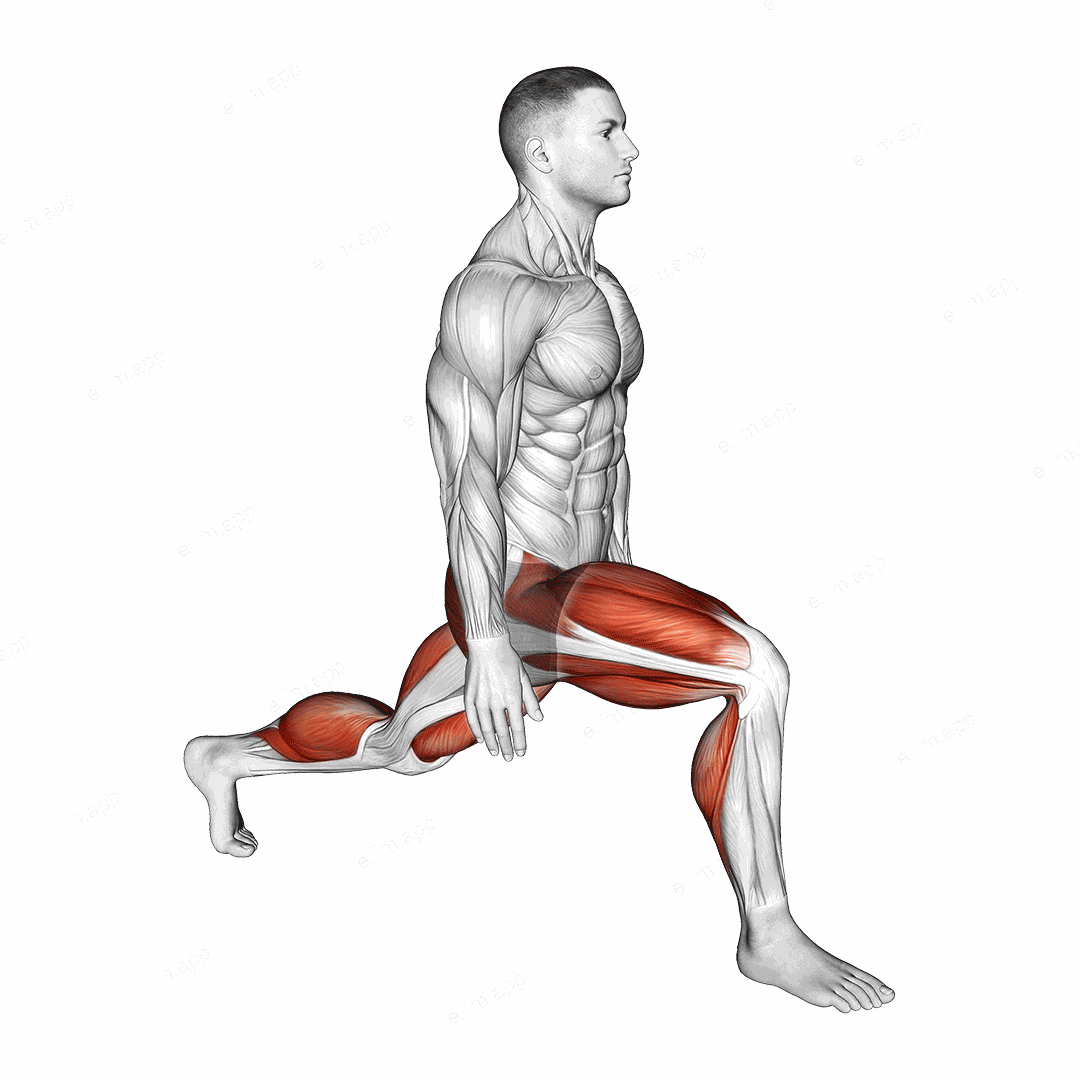 Low Lunge (left) exercise targeting Stretching