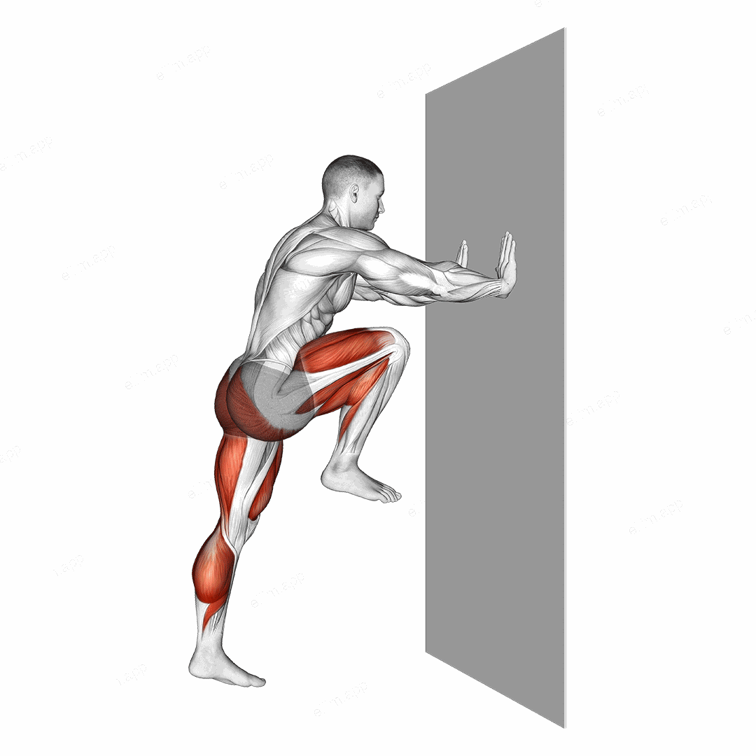 High Knee against wall exercise targeting Cardio