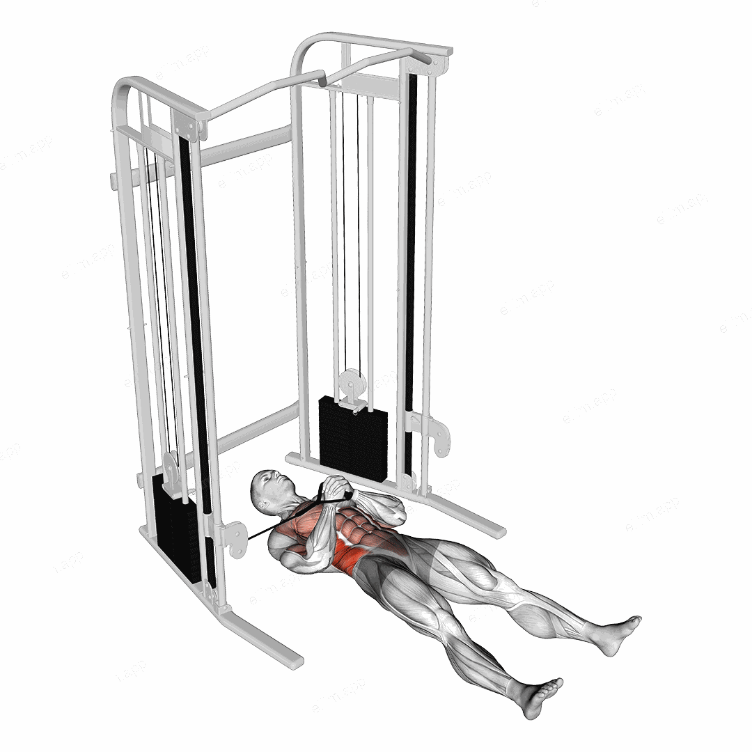 Cable Lying Pallof Press exercise targeting Waist