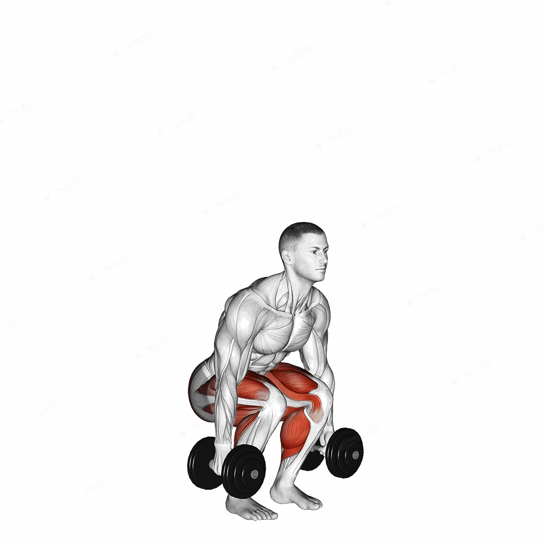 Dumbbell Jumping Squat exercise targeting Plyometrics