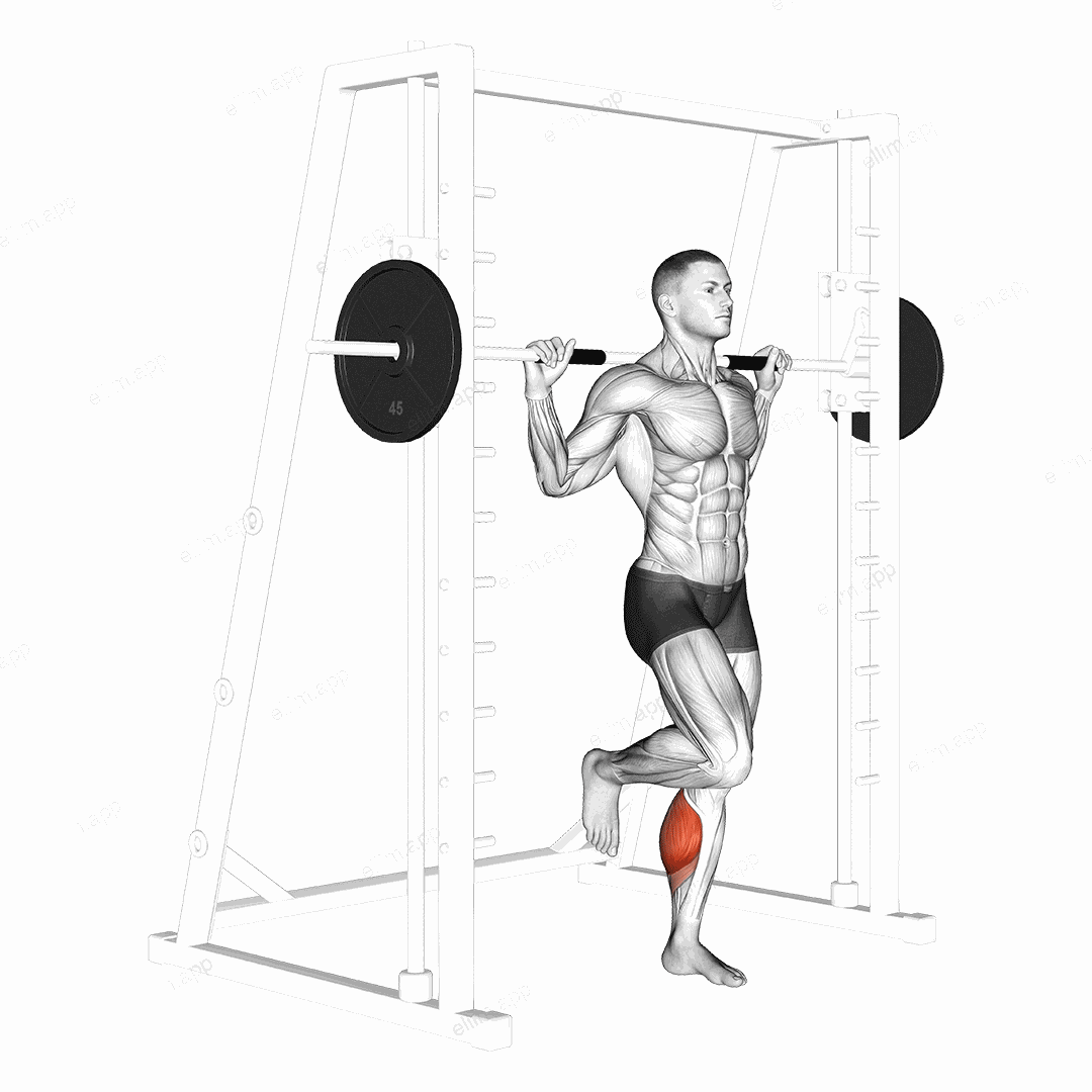 Smith One Leg Floor Calf Raise exercise targeting Calves and Gastrocnemius