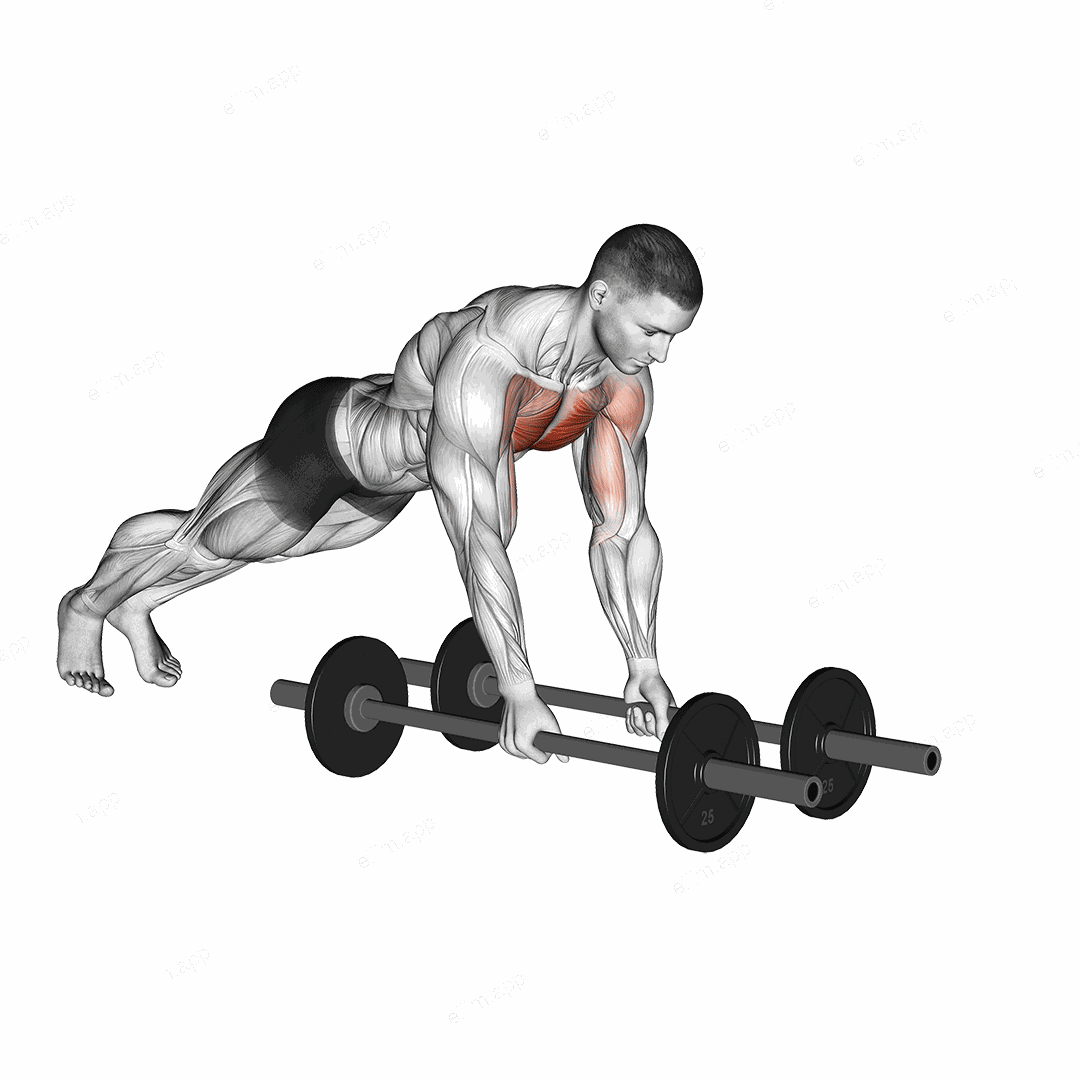 Floor Fly (with barbell) exercise targeting Chest and Pectoralis Major Sternal Head