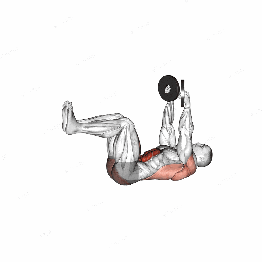 Weighted Dead Bug exercise targeting Waist