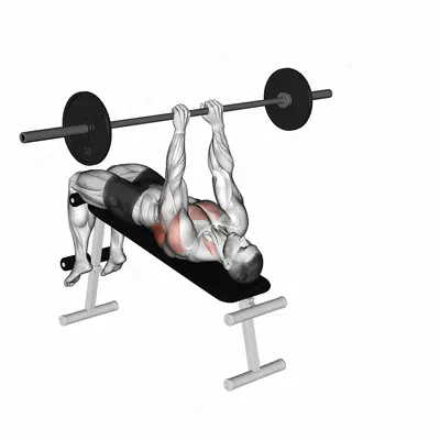 Barbell Decline Bent Arm Pullover exercise targeting Back and Latissimus Dorsi