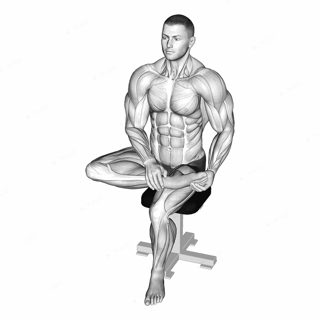 Seated Toe Extensor And Foot Everter Stretch exercise targeting Calves