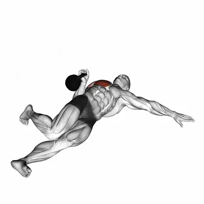 Kettlebell Extended Range One Arm Press on Floor exercise targeting Chest and Pectoralis Major Clavicular Head