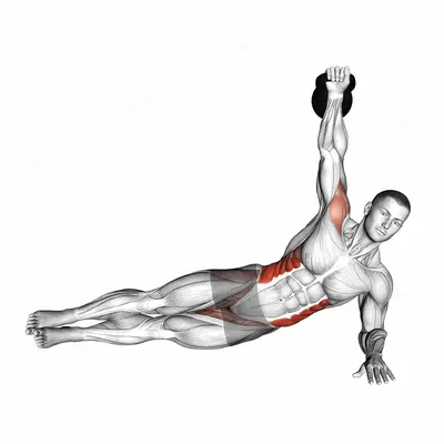 Kettlebell Side Plank exercise targeting Waist