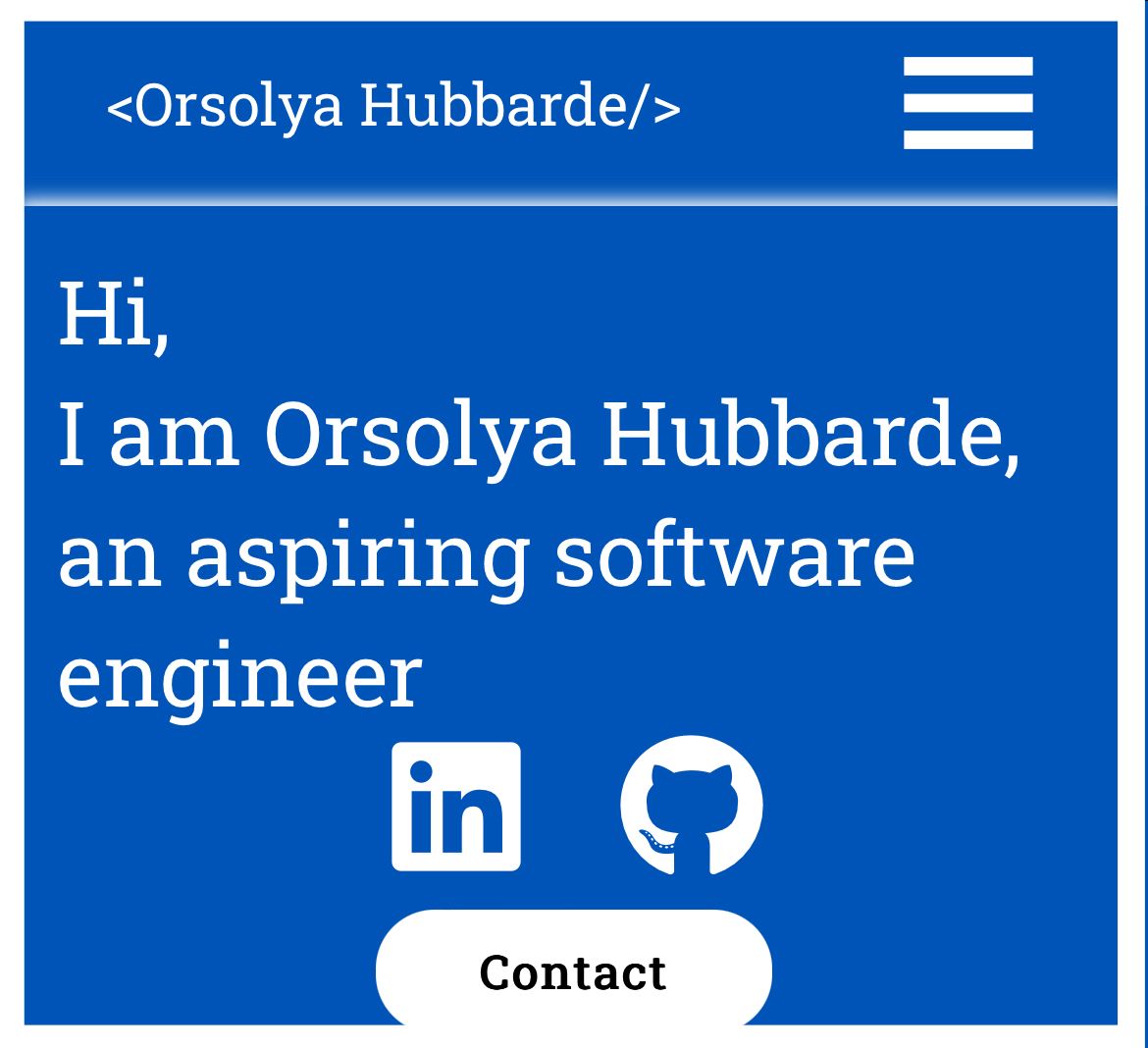 Portfolio website mobile view