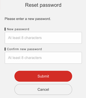 Reset Password (Nintendo Account only), Support