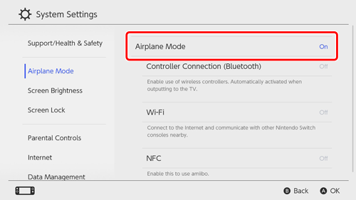 Switch] How can I stop all wireless communications? (Airplane Mode  settings), Q&A, Support