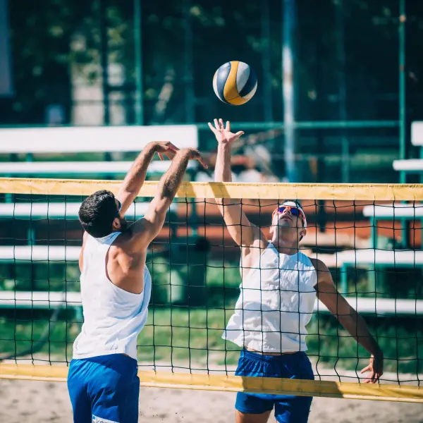 volleyball spiker and blocker
