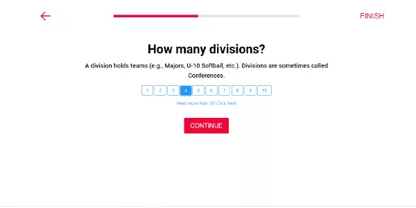 Choosing the number of divisions.