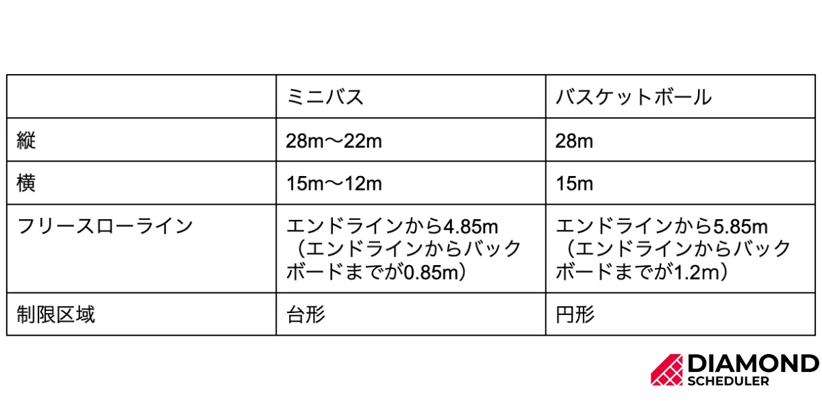 コートの大きさ