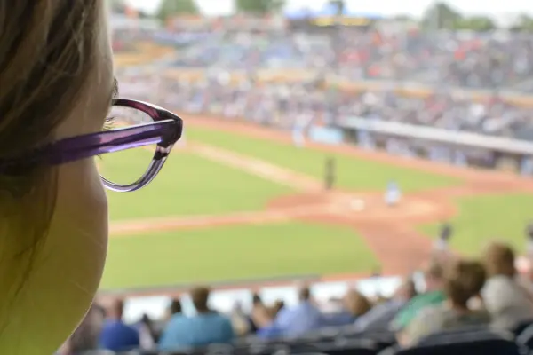 a baseball game from the stadium bleachers