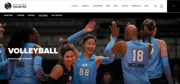 Athletes Unlimited volleyball site