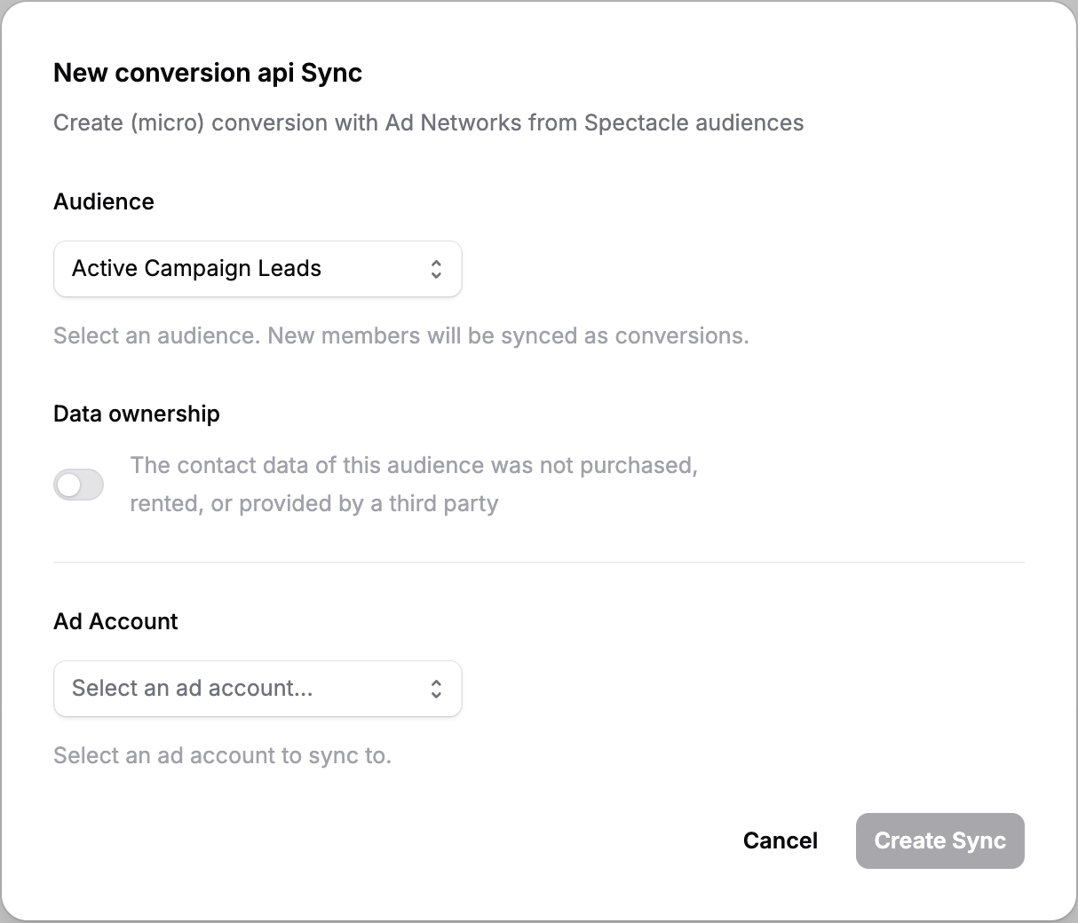 New Conversion API Sync