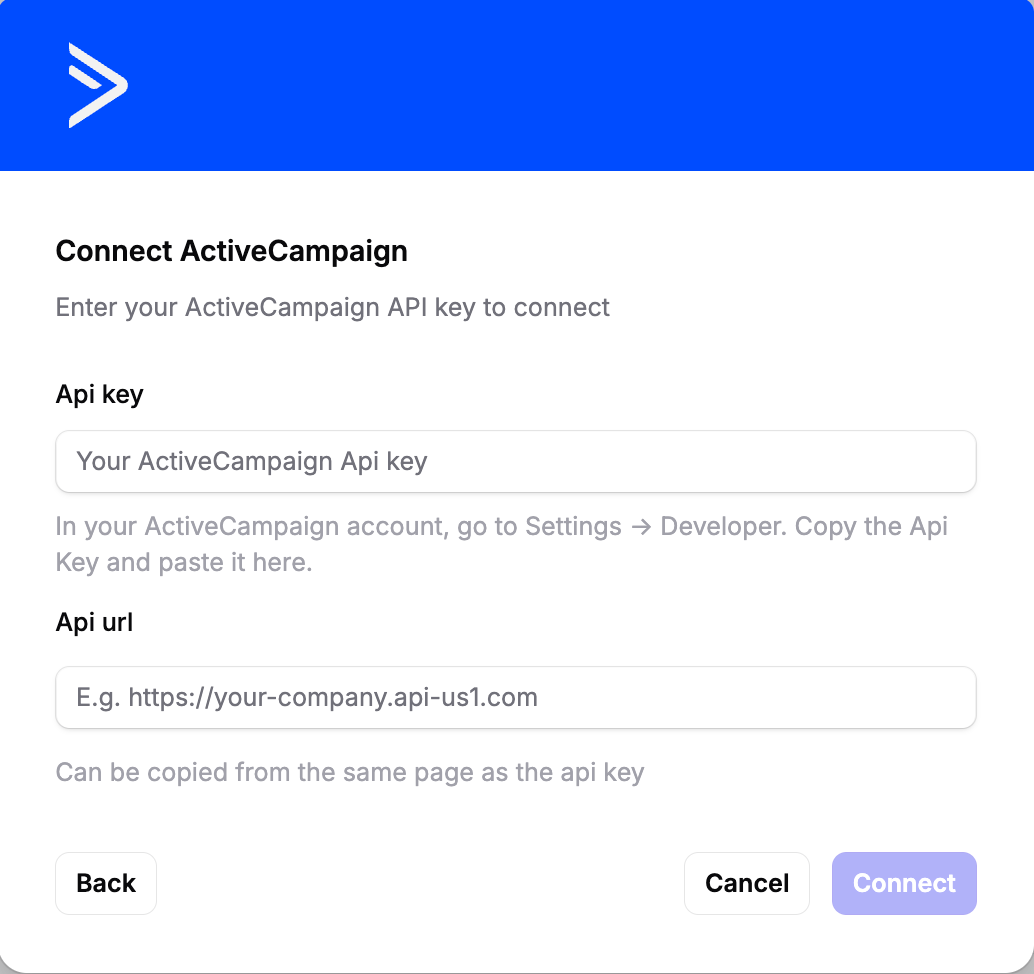 Connect ActiveCampaign to Spectacle