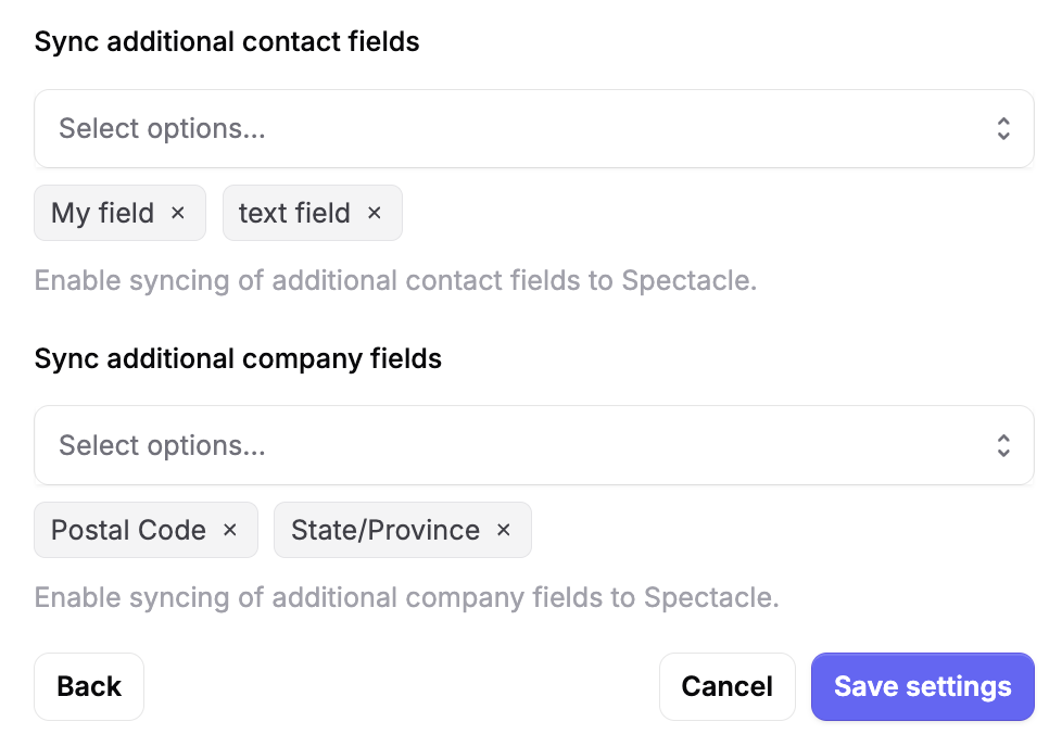 ActiveCampaign and Spectacle custom properties sync