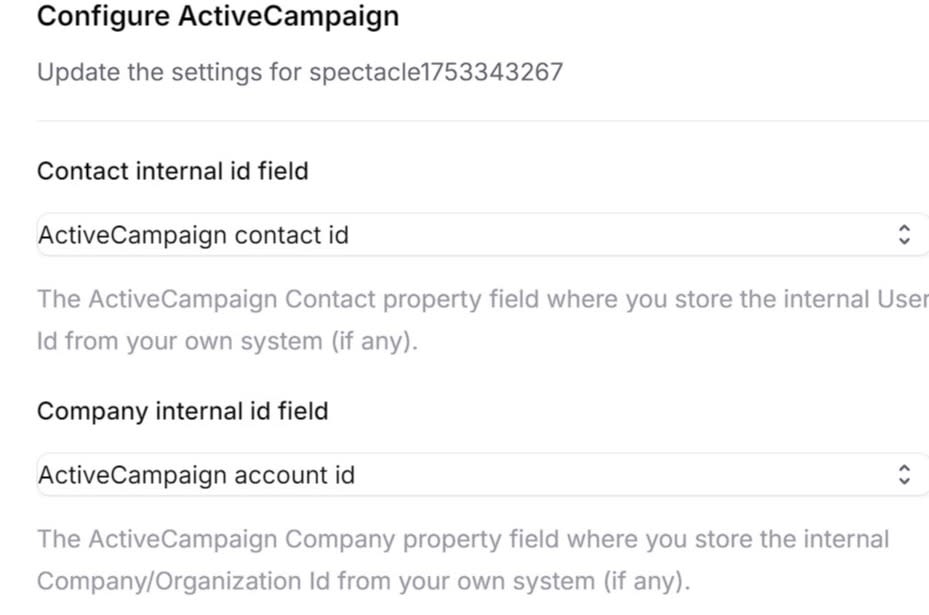Integrate ActiveCampaign with Spectacle