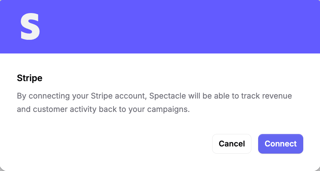 Connect Stripe to Spectacle