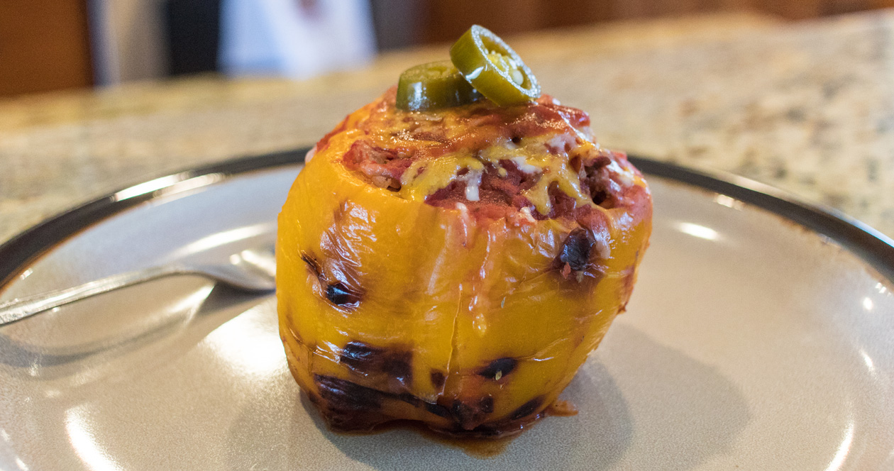 Fire-roasted elk stuffed peppers // GOHUNT. The Hunting Company