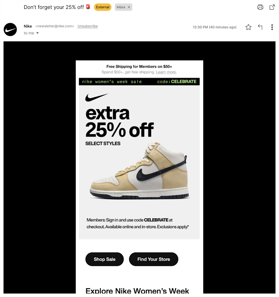 Nike Newsletter