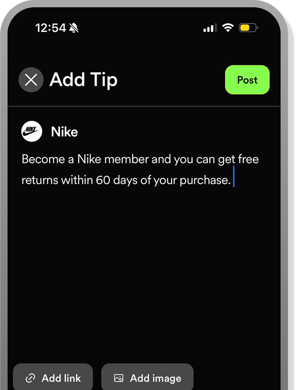 Writing a savings tip for Nike on SimplyCodes