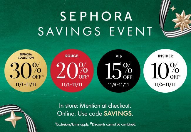 sephora november The Holiday Savings Event