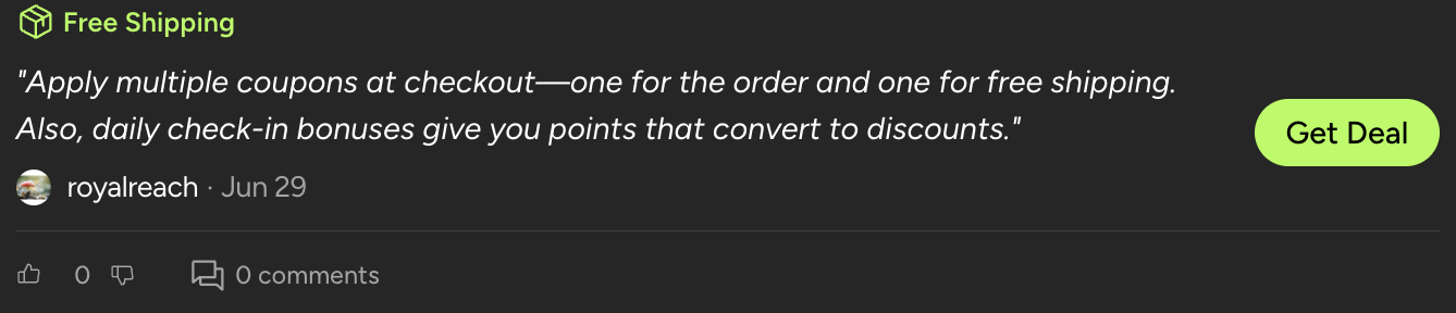 Code stacking savings tip for SimplyCodes