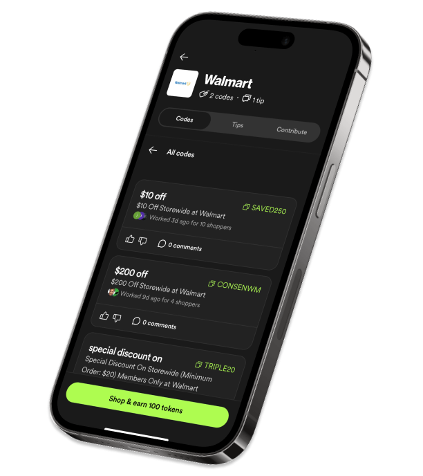 Screenshot of Walmart MCP on SC app on phone