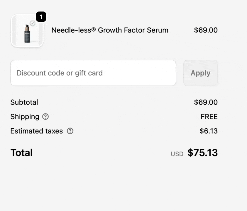 Screen recording of how to type a promo code correctly