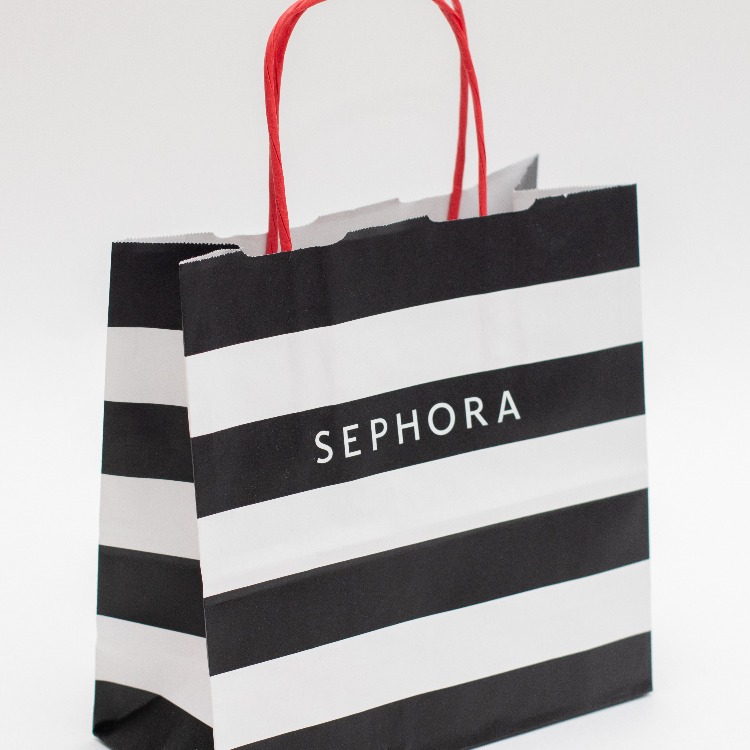 Sephora stripe black and white bag for shopping