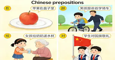 Chinese Prepositions Guide: Word Order Rules + Examples (在, 跟, 给, 对)