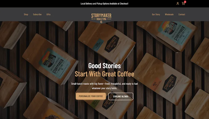 Story Maker Coffee — built by Subcrafted